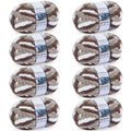 Cozyful Chunky Yarn for Hand Knitting - #10 Chunky Chenille Blanket Yarn, Jumbo Big Thick Chunky Yarns for Crocheting, Tie Dye Bulky Knit Yarns, 8 Skein (20 yds 8 oz Each Skein), Multi Coffee & White - color: Multi Coffee & White