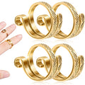 ANCIRS Knitting Crochet Loop Ring for Fingers, Adjustable Crochet Tension Ring, Metal Open Yarn Guide Finger Holders, Knitting Thimbles for Crochet (4 Pack Gold) - color: 4 Gold