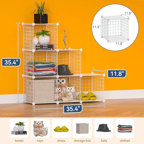 Closet Organizer, Organizers and Storage,Cabinet Metal Shelf Rack Storage Shelves Bookshelf,Toy Organizers and Storage Bins (6-Cube, White) - color: White Plus Iron, size: 6 Cubes