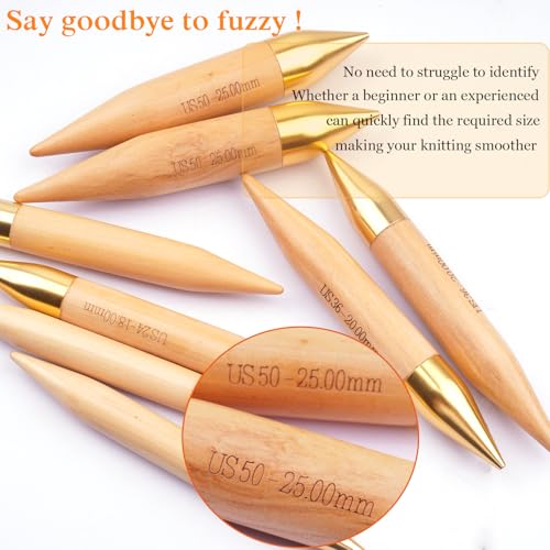 Mdoker Large Bamboo 20mm Circular Knitting Needles for Chunky & Bulky Yarn,Size 36 40 Inch Circular Knitting Needles for Handmade Knitting DIY and Any Weaven Yarn Projects(US Size 36,20mm) - size: 40inch-20mm