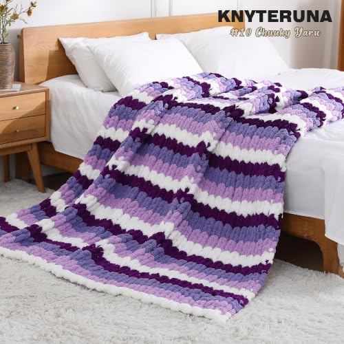 Chunky Yarn for Hand Knitting, #10 Chunky Blanket Chenille Yarn, Large Bulky Thick Jumbo Yarn, Super Chunky Knit Yarn for Crocheting, 8 Skein (8 oz 22 yds Each Skein), Burgundy - color: Burgundy