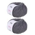 Fine Weight Knitted and Crocheted Cotton Yarn, 100% Long Staple Cotton Yarn, Baby Sports, 2 Packages of 100g/3.52oz (Per Skein 50g/162yards)-Dark Cloud Grey - color: PM17-Dark Cloud Grey
