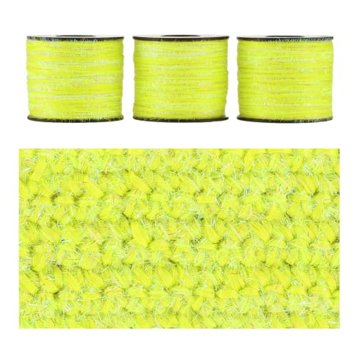 Artisanal Yarn Collection Multifiber Fancy Yarn for Knitting Crocheting Crafts DIY, Set of 3 Rolls(137 Neon Green Imitation Straw Yarn) - color: 137 Neon Green Imitation Straw Yarn