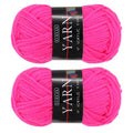 MECCANIXITY 2PCS Crocheting Yarn, Rose Pink 4 Ply Acrylic Yarn 50g Sport Weight Yarns Bulk Soft and Fluffy Yarns for Knitting DIY Crochet Handicraft Blankets Gift, 110 Yards - color: Rose Pink