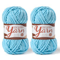 2 Pack Fluffy Velvet Yarn for Crocheting，Baby Blanket Yarn for Crocheting Soft，100g(131yds) Amigurumi Yarns，Plush Chenille Crochet Yarns，Puzzle Yarn for Crochet Weaving Craft(2 Azure) - color: 2 Azure