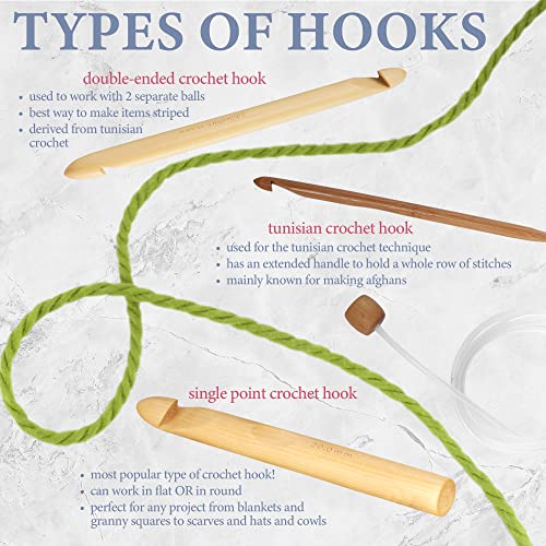 JubileeYarn Jumbo Double Ended Bamboo Tunisian Crochet Hook - US P (15mm) - size: US P (15mm)