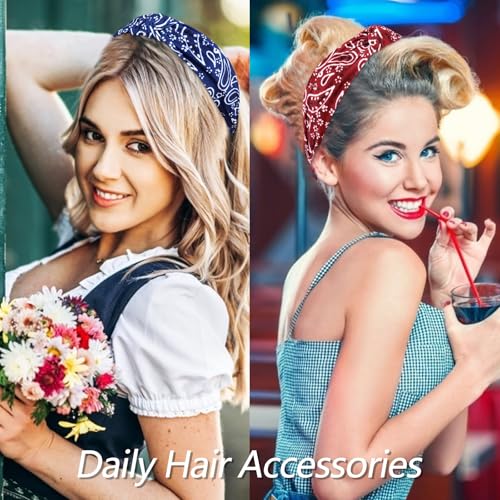 Bandana Knotted Headbands for Women 12 Pack Gilrs Fashion Head Bands Solid Womens Hair Band Non Slip for Thin Thick Short Hair Face Wash Hair Accessories - color: Headband 50