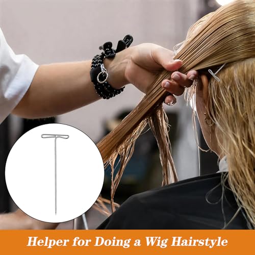 500Pcs T Pins, 1.5 Inch Stainless Steel T-pins for Wigs | Long Straight Wig Pins T Shape Sewing Pin for Blocking Knitting Sewing Craft Quilting Wig Making