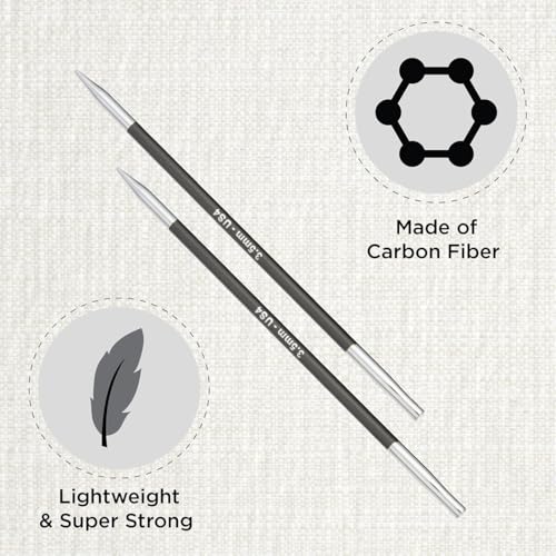 KnitPro Karbonz Interchangeable Circular Needle 5" (13cm) | US Size 4 (3.5mm) - size: US 4 (3.5mm)