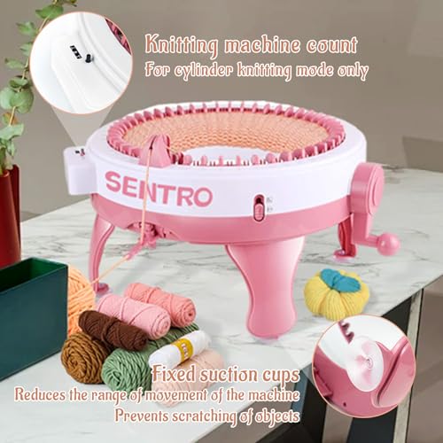 SENTRO Knitting Machine 48 Needles with Row Counter, Crochet Knitting Loom Machine for Beginners - size: 48 Needles