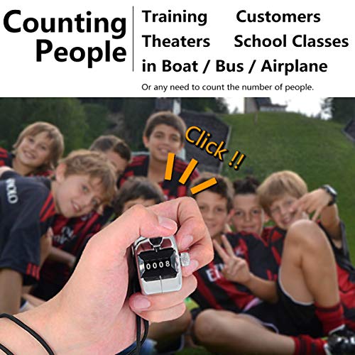 Amble Tally Clicker Counter, Metal Case Mechanical Clicker Digital Handheld Tally Counter with Nylon Lanyard