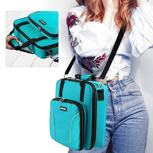 MYBAGZING | Large Embroidery Project Bag - Cross Stitch Supplies Organizer - Embroidery Kits & Storage Bag - Organizer for Floss, Loops (Bag Only) - color: Teal