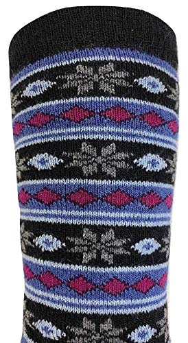 Alpaca Wool Designer Novelty Crew socks are Cozy, Warm and Colorful - Starry Stripe - color: Black, size: Medium