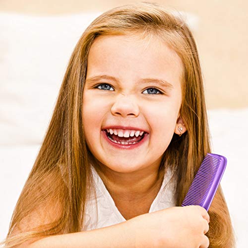 Leinuosen 12 Pieces Pocket Hair Combs, Fine Tooth Combs, Purple | Plastic Hair Care for Men Women, Portable Travel Size, for Barber Salon Hair Dressing Use, Not Breakable, Peines Para Cabello - color: Purple