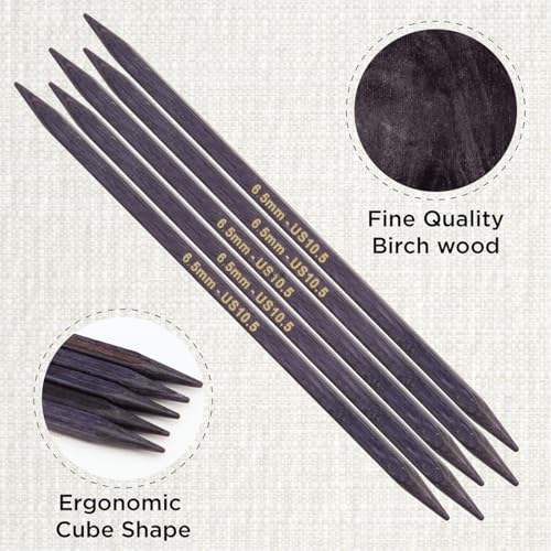 KnitPro J’Adore Cubics Double Pointed Needles 6" (15cm) | US Size 10.5 (6.5mm) - size: US 10.5 (6.5mm)