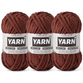 3 Pack Coffee Fluffy Chunky Chenille Crochet Yarn, Baby Yarn for Crocheting Soft Blanket, Bulky Velvet Yarn (100g/54.8yds Each), Plush Amigurumi Yarn for Knitting Crafts, Scarves, Puzzle - color: 3 Coffee