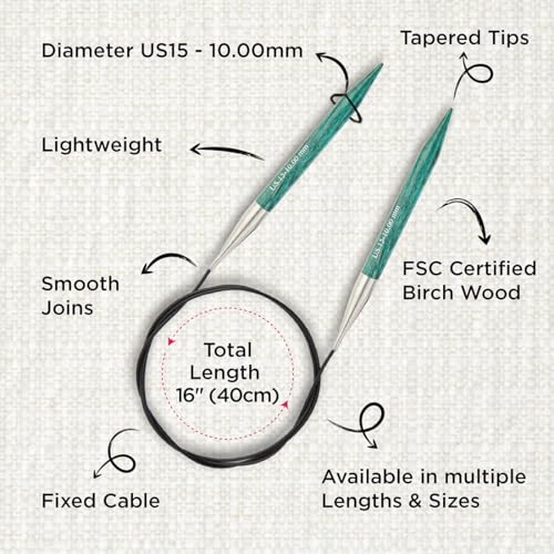 KnitPro Dreamz Fixed Circular Needles 16" (40cm) | US Size 15 (10mm) - size: US 15 (10mm)