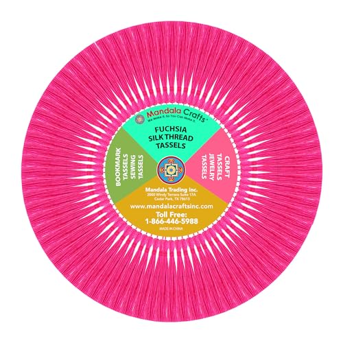 Mandala Crafts 100 Fuchsia Silky Bookmark Tassels with Loops for Crafts | Machine Washable, Polyester Mini Craft Tassels for Jewelry Making, Graduation Decorations, Keychains, Gift Tags & Ornaments - color: Fuchsia, size: 5.5 Inches