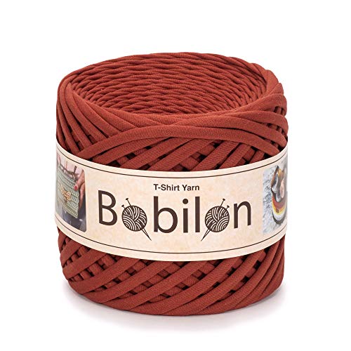 Bobilon 5-7 mm T-Shirt Yarn - Cotton for Bags & Baskets - Canyon | 100% cotton t shirt yarn for crochet, knitting & macrame; great for handbags & baskets; new fabric, not recycled; 109 yds - color: Canyon