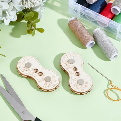 NBEADS 2 pcs Wooden Knitting Counters, Knitting Row Counter Crochet Row Counter Wooden Knitting Stitching for Recording The Number of Weaving Rows, 1.38x2.91x0.43inch