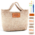 Herally Crochet Kit DIY Bag for Beginners - Crochet Picotin Bag (Cream) | Include Yarn, Hook and Accessory - with Step by Step Video Tutorials - color: Off-white