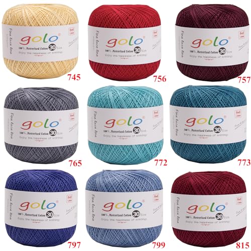 golo Crochet Yarns for Hand Knitting Tatting Yarn 045 - color: 045 Red