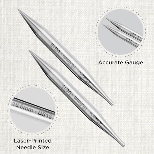 KnitPro Stelo Lace Interchangeable Tips 4" (10cm) | US Size 15 (10mm) - size: US Size 15 (10mm)