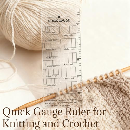 Quick Gauge Ruler for Knitting and Crochet - Accurate Tool for Measuring Stitches and Rows, No More Tedious Counting (Double Pack) - color: Double Pack