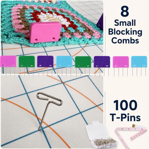Svartur Blocking Mats for Knitting, 4-Pack with Grid and Circle Markings - color: White-4Pack