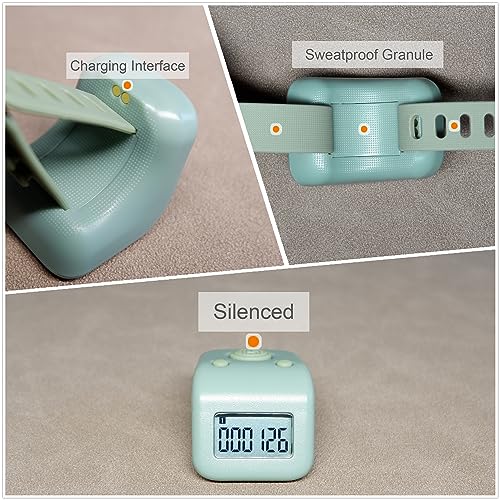 Rechargeable Finger Counter, IPX8 Waterproof Lap Counter, Silent 6 Channels Digital Tasbih Tally Clicker with LED for Prayer Swimming Knitting Gift - color: Red