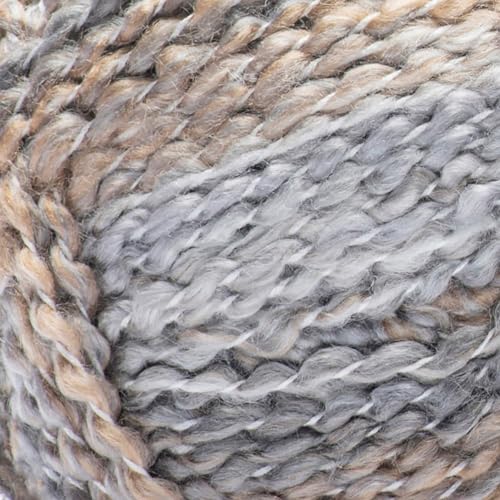 Loops & Threads Neutral Textured Twist Yarn – Bulky Weight Yarn for Knitting, Crochet, Weaving, Arts & Crafts, 12 Pack - color: Neutral