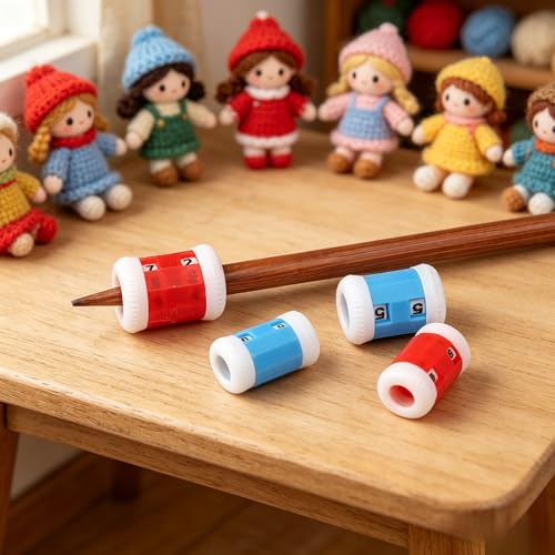 2PCS DIY Knitting Row Counter, Manual Yarn Crochet Stitch Counter, Adjustable Number Wheel for Sweater/Bag/Scarf Making – Essential Tool for Knitters & Crocheters (Random Color - 1 Large 1 Small) - color: Random color - 1 large 1 small