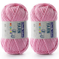 Mooaske 2 Pac Chenille Yarn for Crocheting - Fluffy Yarn for Crochet, Baby Yarn for Crocheting Soft Blankets, 50g/1.76oz, 60m/65yard (Dark Pink) - color: Dark Pink
