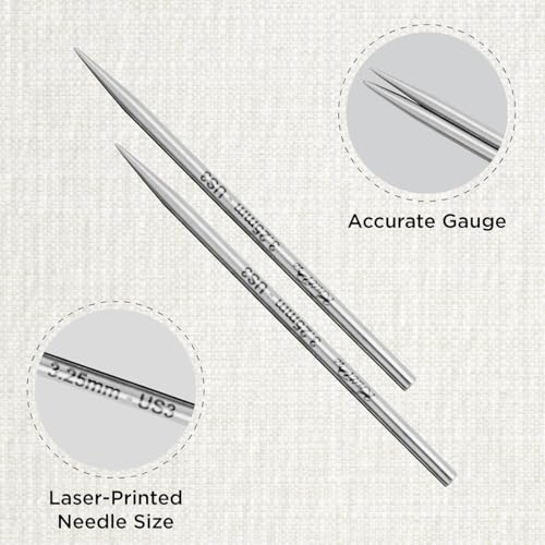 KnitPro Stelo Lace Interchangeable Tips 4" (10cm) | US Size 3 (3.25mm) - size: US Size 3 (3.25mm)