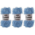 Makromecity Eyelash Yarn – Fuzzy Fun Fur Yarn, 3.53 Oz (100g) 150 yd (140m), Weight 3 Light, Premium Polyester Novelty Feather Yarn for Scarves, Amigurumi, Plush Toys & Craft (Baby Blue, 3 Skeins) - color: Baby Blue, size: 3 Skeins
