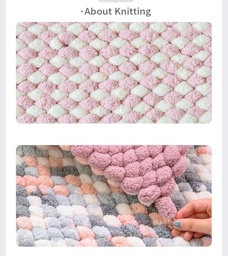 Jelly Bean Pom Bomb Yarn - 150g/Skein Super Bulky Polyester- 4 Balls Pomp-A-Doodle Yarn for Crochet Knitting Handcraft Mat Pet Nest 600g (4, Vibrant) - color: Vibrant