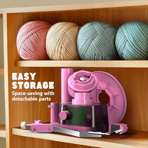 Electric Yarn Ball Winder, 13oz Dual Strong Tension Knit Spinner | Automatic Crochet Wheel for Crocheting Knitting Mothers Day Birthday Gift, Swift Weaving Ball Yarning Cake Roller - color: Pink, style: Standalone Set