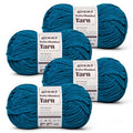 Fluffy Chunky Yarn for Crocheting, Chenille Crochet Yarn 6 Super Bulky, 4 Pack of 87.9 yds/4.23 oz Baby Blanket Yarn, Soft Velvet Yarns for Knitting Amigurumi&DIY Crafts/Hats/Socks(4 Denim Blue) - color: 4 Denim Blue