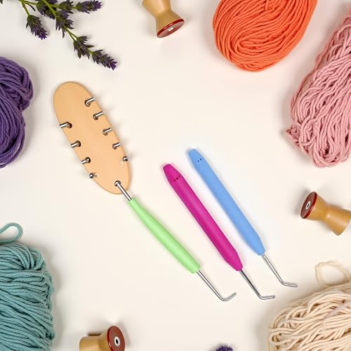 2Pcs Knitting Loom Hook Crochet Hook for Knifty Loom Hook Tool with Handle Knitting Sewing Tools Durable and Fashion, Crochet Hooks