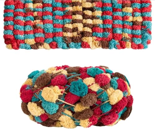 Jelly Bean Pom Bomb Yarn - 150g/Skein Super Bulky Polyester- 4 Balls Pomp-A-Doodle Yarn for Crochet Knitting Handcraft Mat Pet Nest 600g (4, Van Gogh) - color: Van Gogh