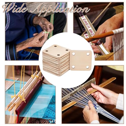 DICOSMETIC 36Pcs Wood Weaving Cards Square Loom Cards 1.9x1.9x0.1 Inch Tablet Weaving Supplies Burlywood 4 Hole Knitting Card for Gift DIY Tapestry Handcraft Tool, Hole: 6.5mm - size: 4.9x4.9x0.25cm