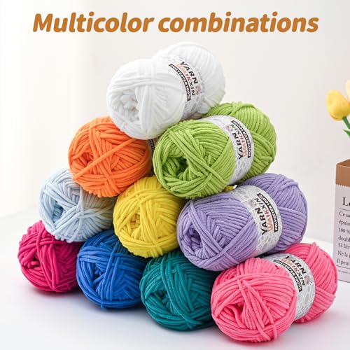 3 Light Gray Soft Chenille Yarn for Crocheting, Fluffy Chunky Crochet Yarn for Baby Blanket, (10.58oz/393yds) Fuzzy Velvet Yarn for Amigurumi&DIY Puzzle、Crafts、Scarf - color: 3 Light Gray