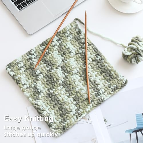 #6 Super Bulky Blanket Yarn for Crocheting - 4 Skeins(Each 10.5oz/300g, 220yds/201m), Chunky Chenille Thick Plush Big Soft Yarn for Crocheting Knitting Blankets, Forest & Sage & Mint - color: Tie Dye Forest & Sage & Mint