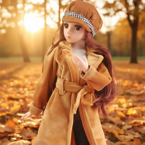 UCanaan BJD Dolls 1/4 SD Doll 18 Inch 18 Ball Jointed Doll DIY Toys with Full Set Clothes Shoes Wig Makeup, Best Gitfs for Girls Christmas Birthday - color: Brown