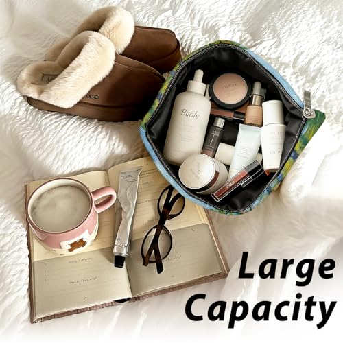 Coastal Beach Black Cat Makeup Bag, Kitty Cosmetic Zipper Travel Toiletry Bag for Traveling Women, Cute Black Cat Gifts for Women & Teen Girls, Cats Gifts Lovers - color: 02-Cat(08)-Coastal Beach