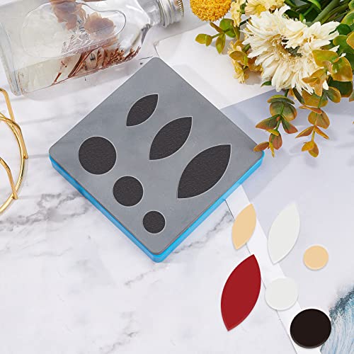 SUPERDANT Leather Earrings Cutting Dies Triple Leaf Round Leather Die Cuttings Layered Earrings Embossing Wood Die Cutter Cutting Machine Die Cuts for DIY Crafters 6 Shapes Cuts - color: Triple Leaf Round