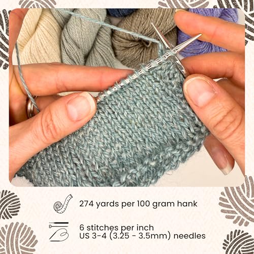 HiKoo Rylie Yarn, Soft Baby Alpaca Wool, Silk, and Linen Blend for Knitting, Crocheting, and Crafts, 100 Gram Hank, 274 Yards, #090 - Driftwood - color: #090 - Driftwood