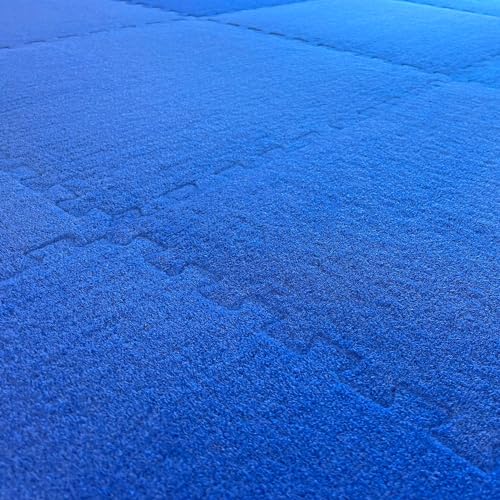 Meister X-THICK 3/4" Interlocking Carpet Top EVA Foam Mats - 2'x2' Tiles for Exercise, Play Areas & Offices - color: Blue, size: 10 Tiles (40 Sqft)