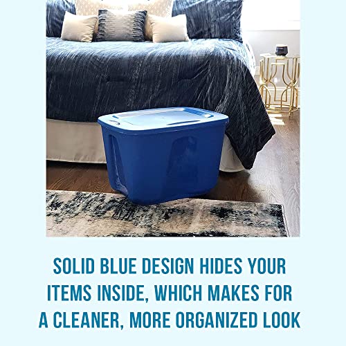 HOMZ Standard Plastic Storage Container - color: Titanium Silver, size: 18 Gallon (4 Pack)