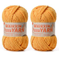 （2 Golden Yellow） 2 Pack Super Soft Fuzzy Chenille Chunky Yarn for Crocheting, 200g (175yds) Fluffy Velvet Yarn for Hand Knitting Baby Blankets Weaving Craft - color: 2 Golden Yellow